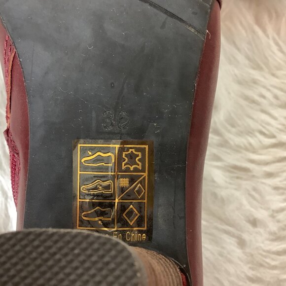 L'Artiste Spring Step Burgundy Red Leather & Suede Belgard Boots 36 - Picture 7 of 9